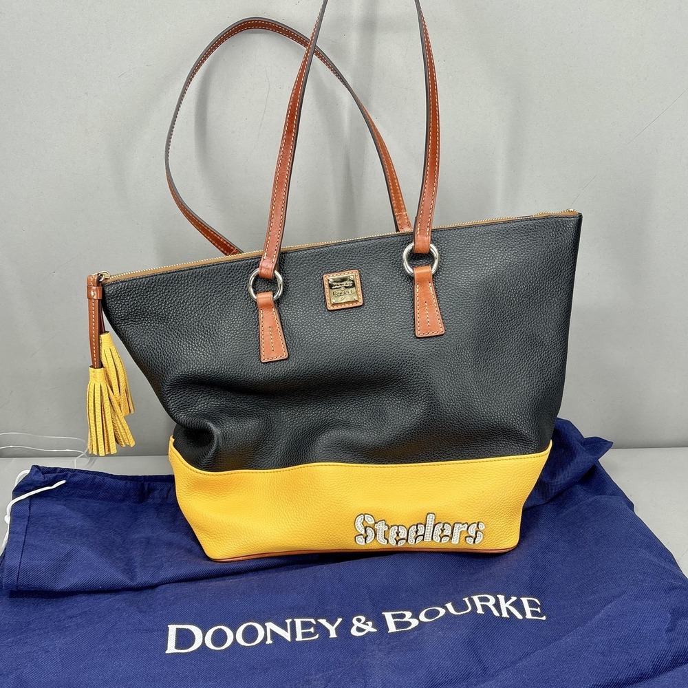 Pittsburgh Steelers Bag Womens Leather Black NFL Football Dooney & Bourke Tote